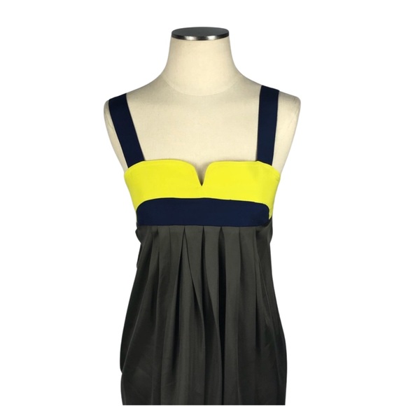 💕 Alisha Levine Color Block 100% Silk Dress - Picture 3 of 8